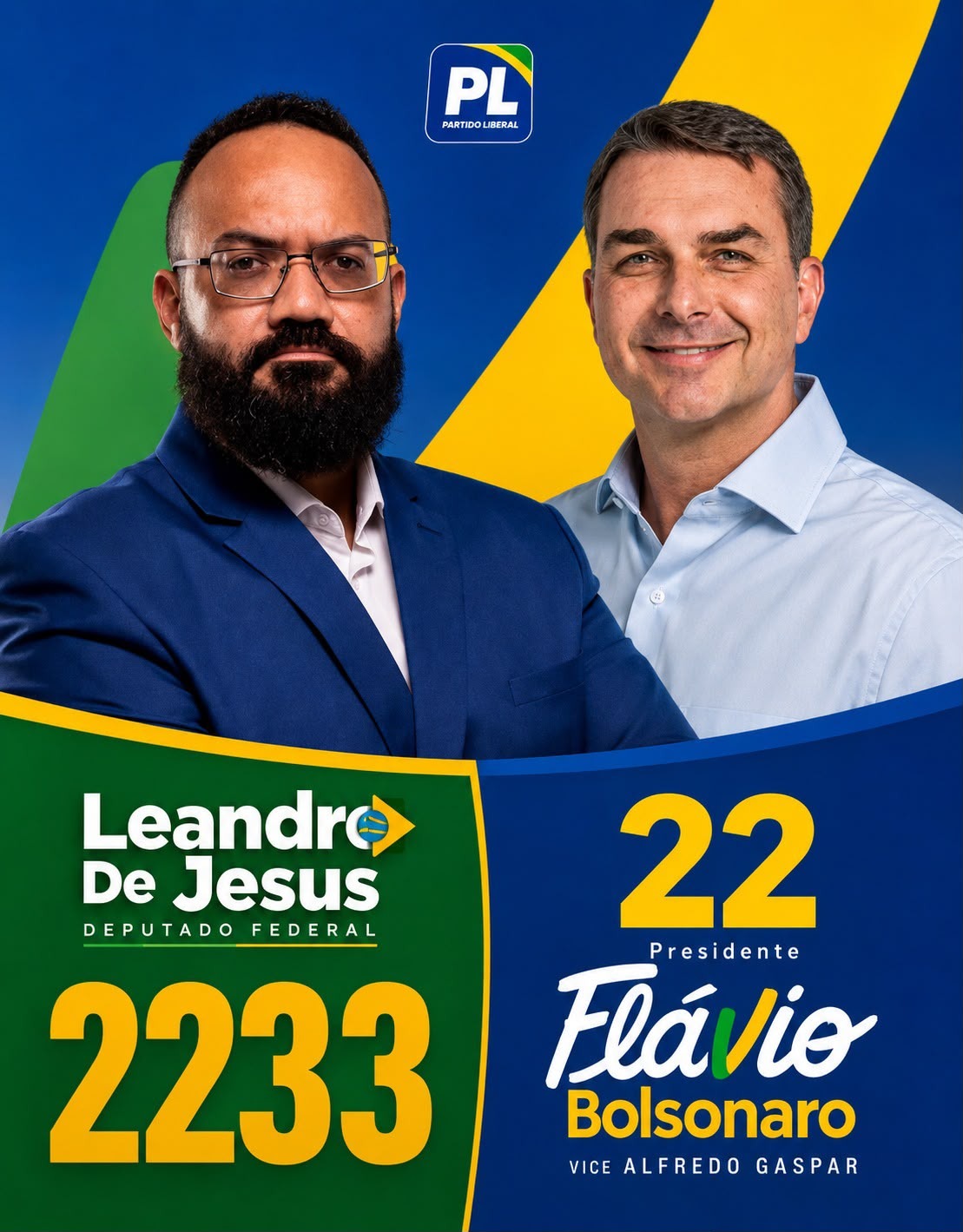 Arte: Leandro de Jesus 2233 e Flávio Bolsonaro 22